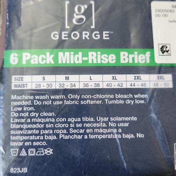 George Mens Mid-Rise Briefs Size Xl/40-42 Red Blue Gray & Black Casual Sports - Picture 6 of 6